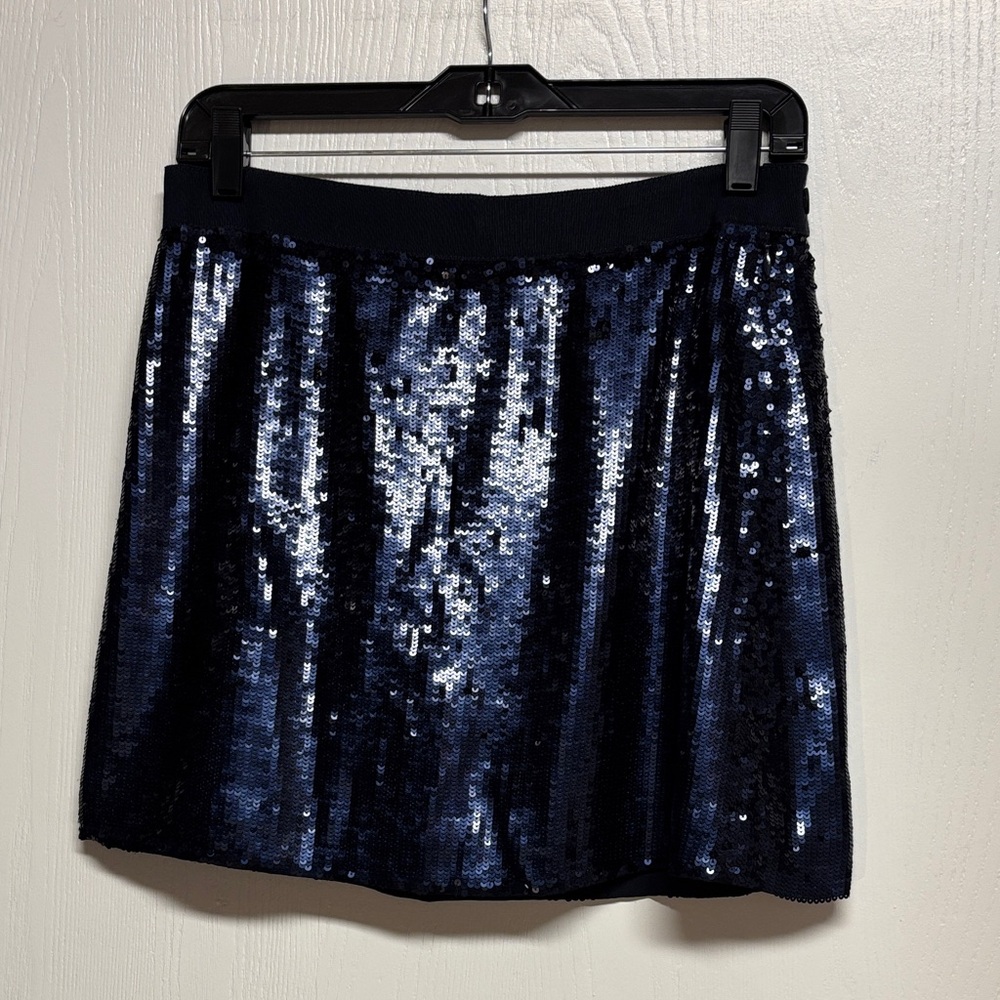 J. Crew Collection Sparkling Midnight Blue Sequins Mini Skirt.‎ EUC